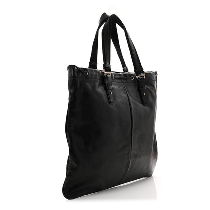 Saint Laurent Calfskin Studded Drawstring Tote Black 3 of 10
