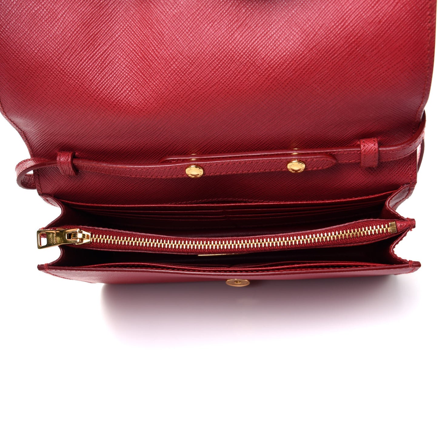 Saffiano Fiocco Bow Flap Wallet Fuoco
