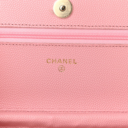 Chanel Caviar Quilted Wallet on Chain WOC Light Pink 6 of 12