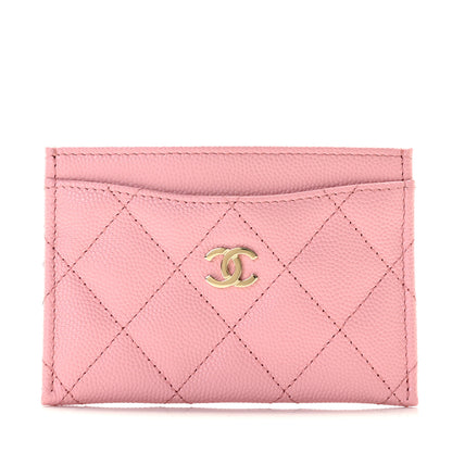 Chanel Caviar Quilted Card Holder Pink 1 of 10