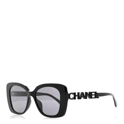 Chanel Acetate Strass Polarized Square Sunglasses 5422-B Black 1 of 8