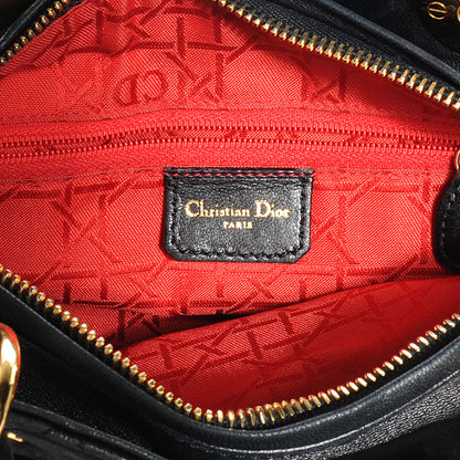 Christian Dior Lambskin Cannage Medium Lady Dior Black 6 of 8