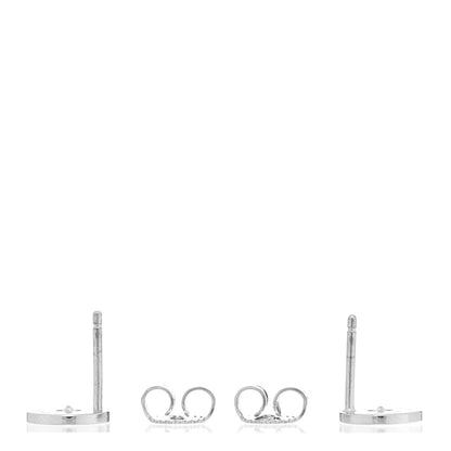 Tiffany 18K White Gold Diamond 1837 Circle Earrings 3 of 4