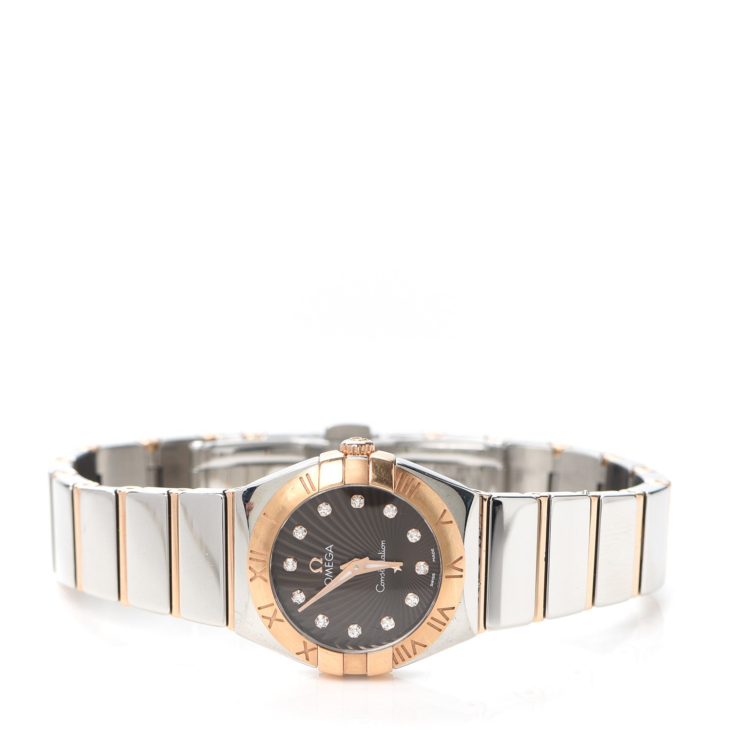 Omega Stainless Steel 18K Red Gold Diamond 24mm Constellation Quartz Watch Brown 123.20.24.60.63.002 2 of 6