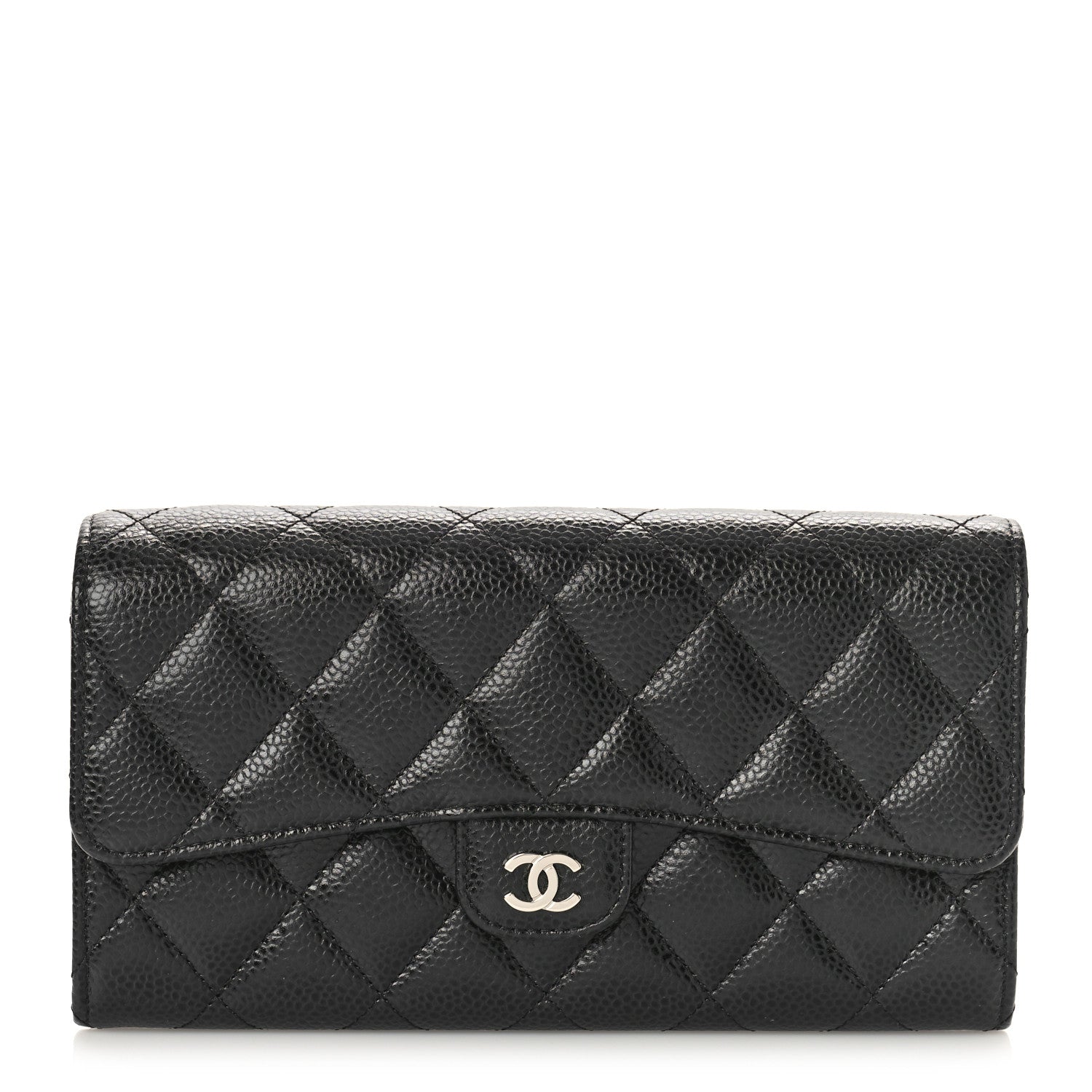 Chanel Caviar Quilted Long Flap Wallet Black 1 of 9