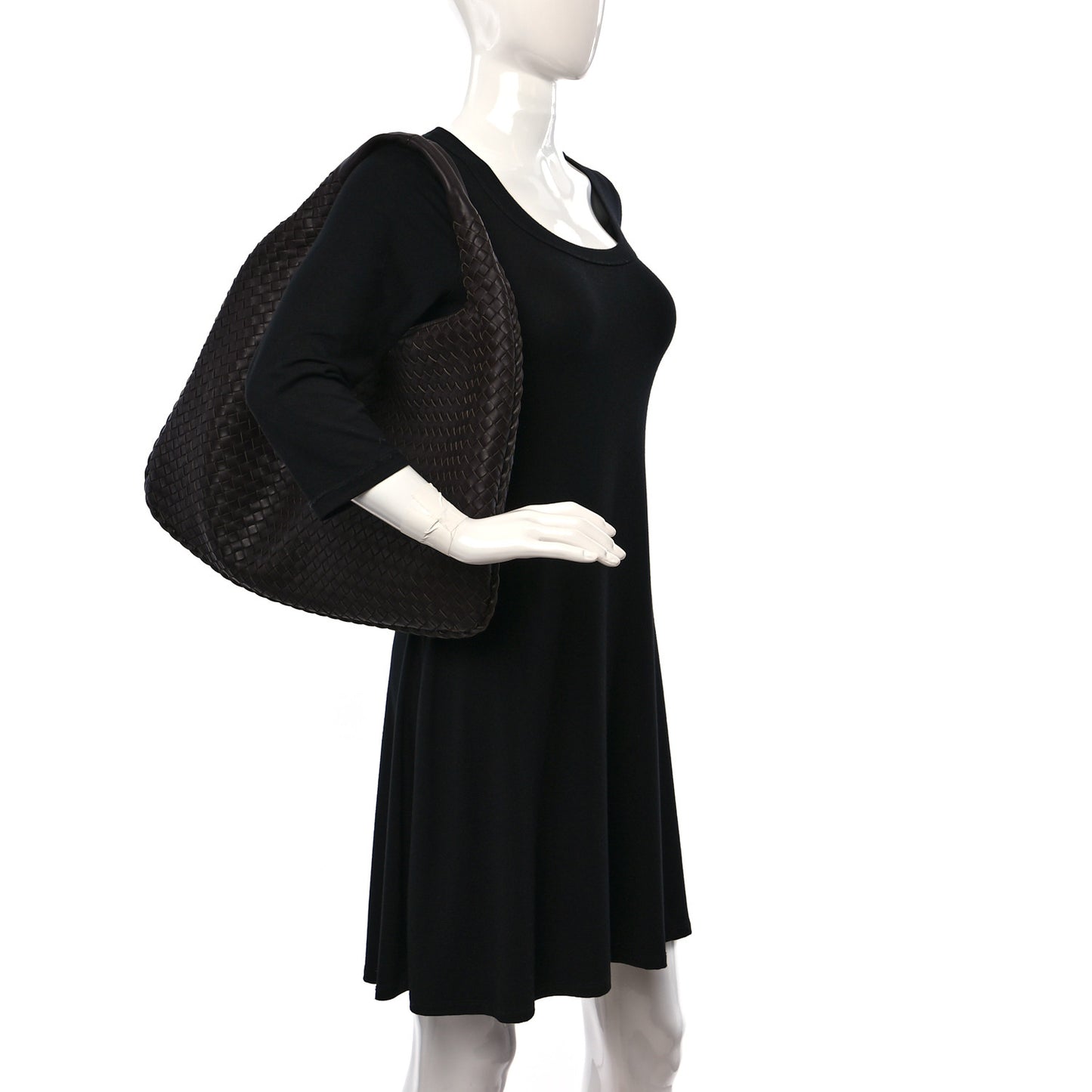 Nappa Intrecciato Large Veneta Hobo Ebano