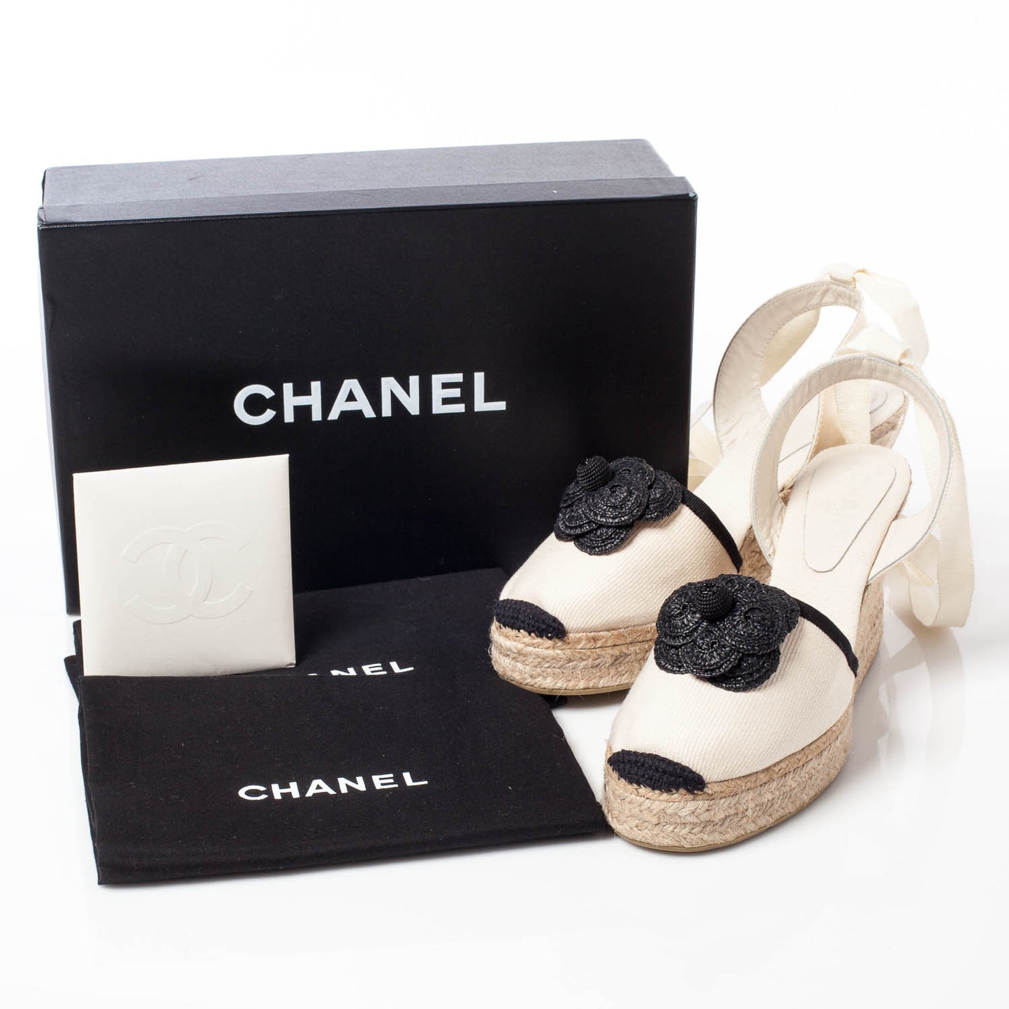 Canvas Espadrille Flower Wedges 37