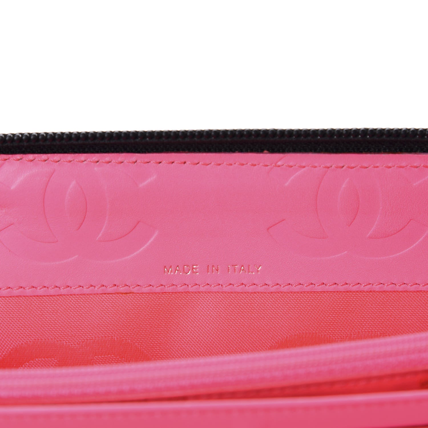 Chanel Calfskin Cambon Zip Around Organizer Wallet Black White 11 of 17