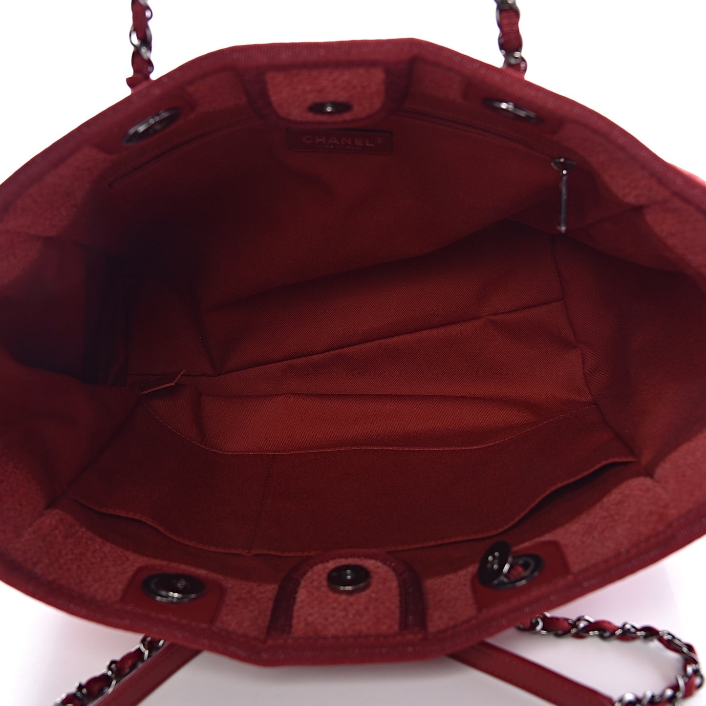 Lurex Boucle Small Deauville Tote Red