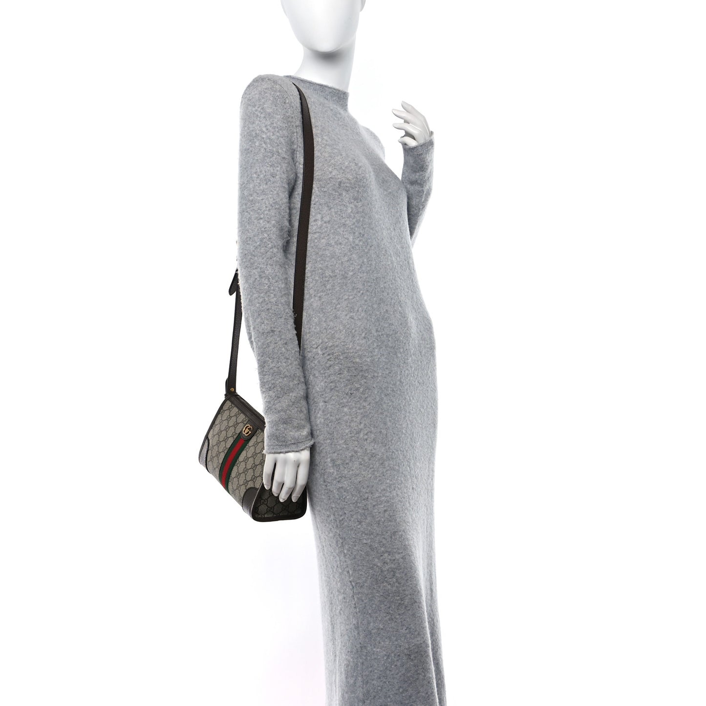 GG Supreme Monogram Web Small Ophidia Messenger Bag Beige Ebony New Acero