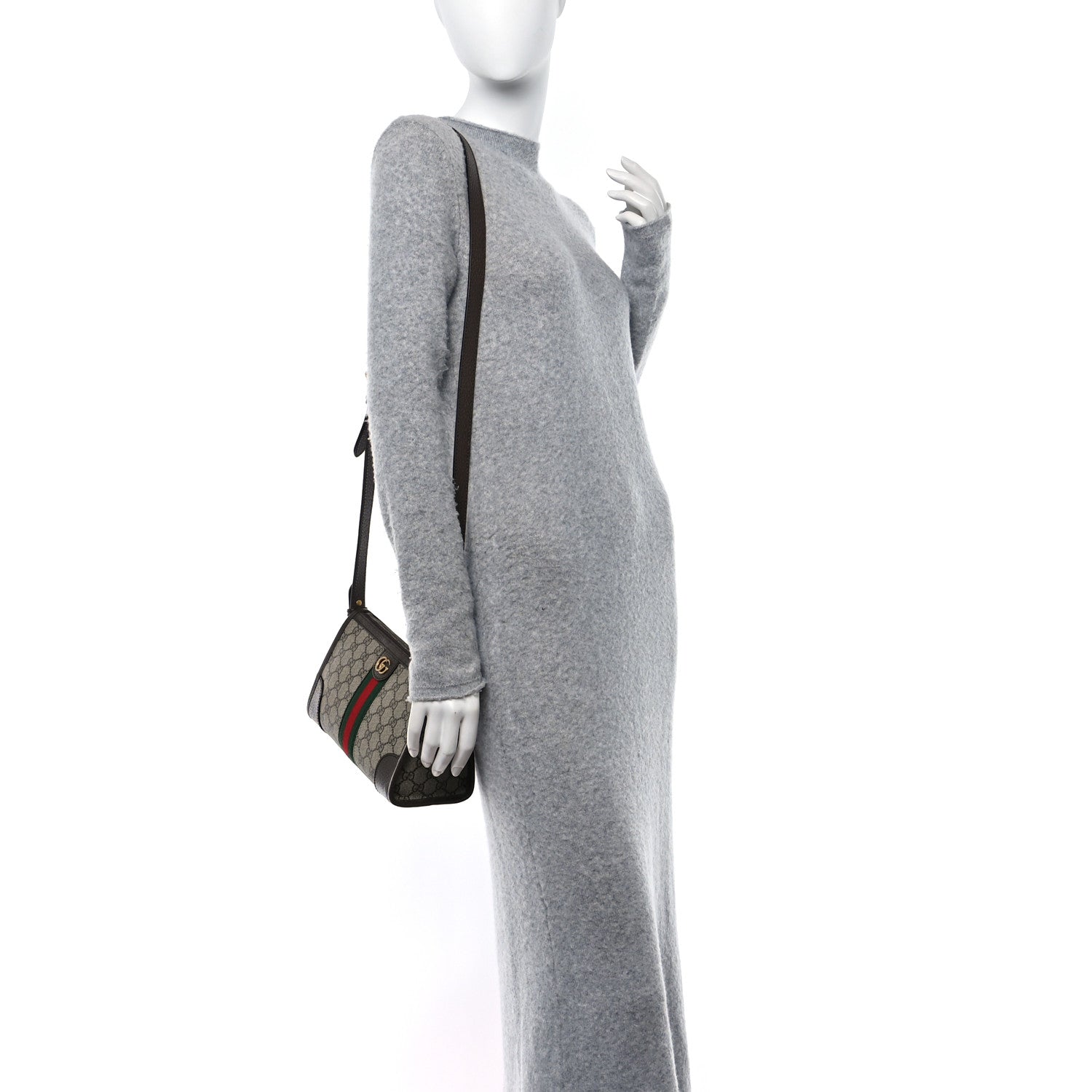 Gucci GG Supreme Monogram Web Small Ophidia Messenger Bag Beige Ebony New Acero 3 of 10