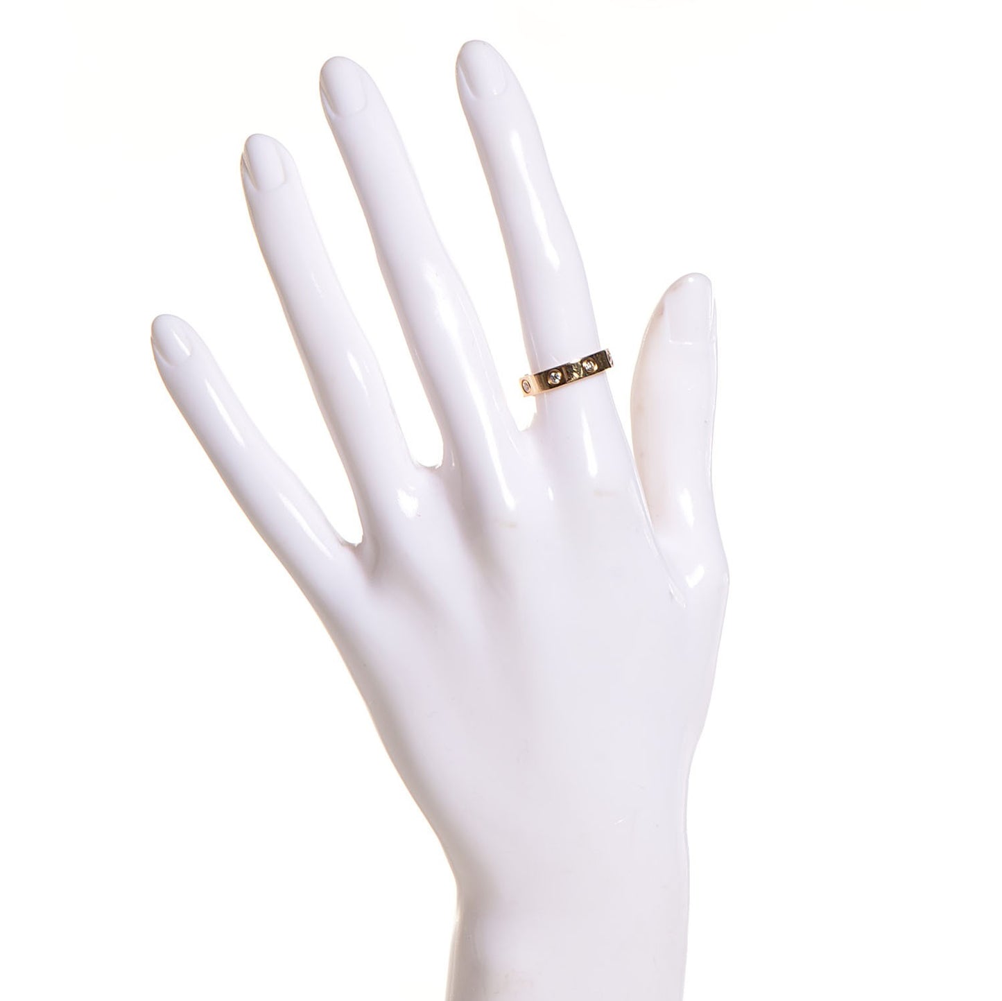 18K Yellow Gold 8 Diamond 4mm LOVE Wedding Band Ring 50 5.25