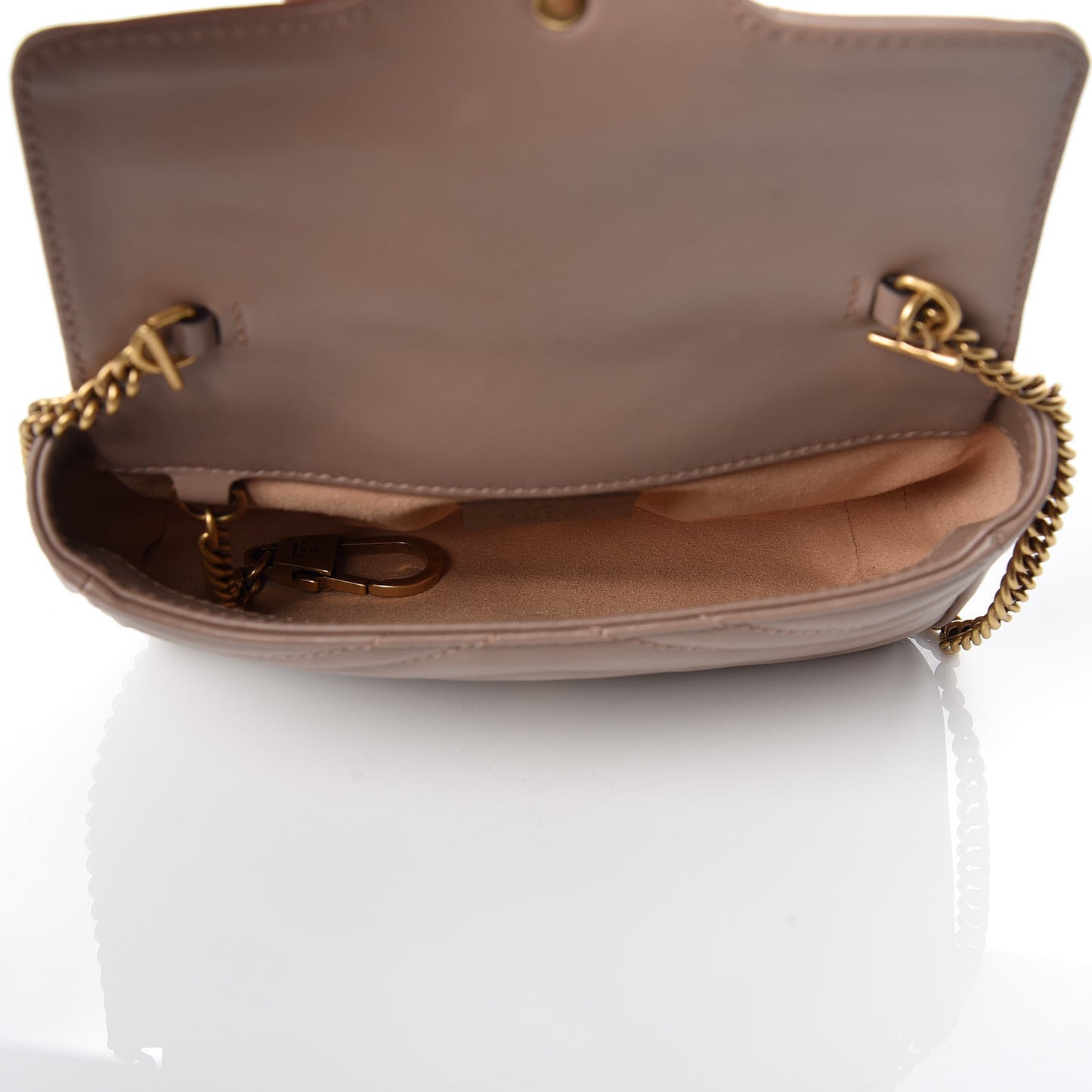 Calfskin Matelasse Super Mini GG Marmont Shoulder Bag Porcelain Rose