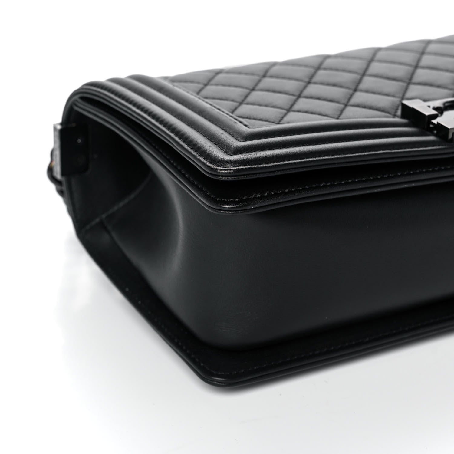 Chanel Calfskin Quilted Medium Boy Flap So Black 8 of 12