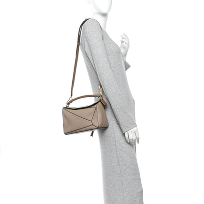 Loewe Grained Calfskin Small Puzzle Bag Sand Mink 2 of 11