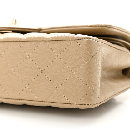 Chanel Caviar Quilted Medium Double Flap Dark Beige 10 of 11