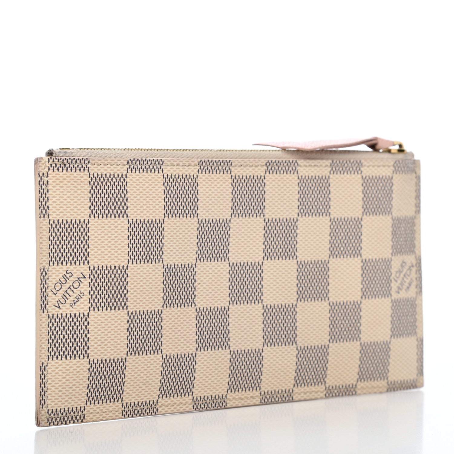 Louis Vuitton Damier Azur Felicie Chain Wallet Zippered Insert Rose Ballerine 3 of 9