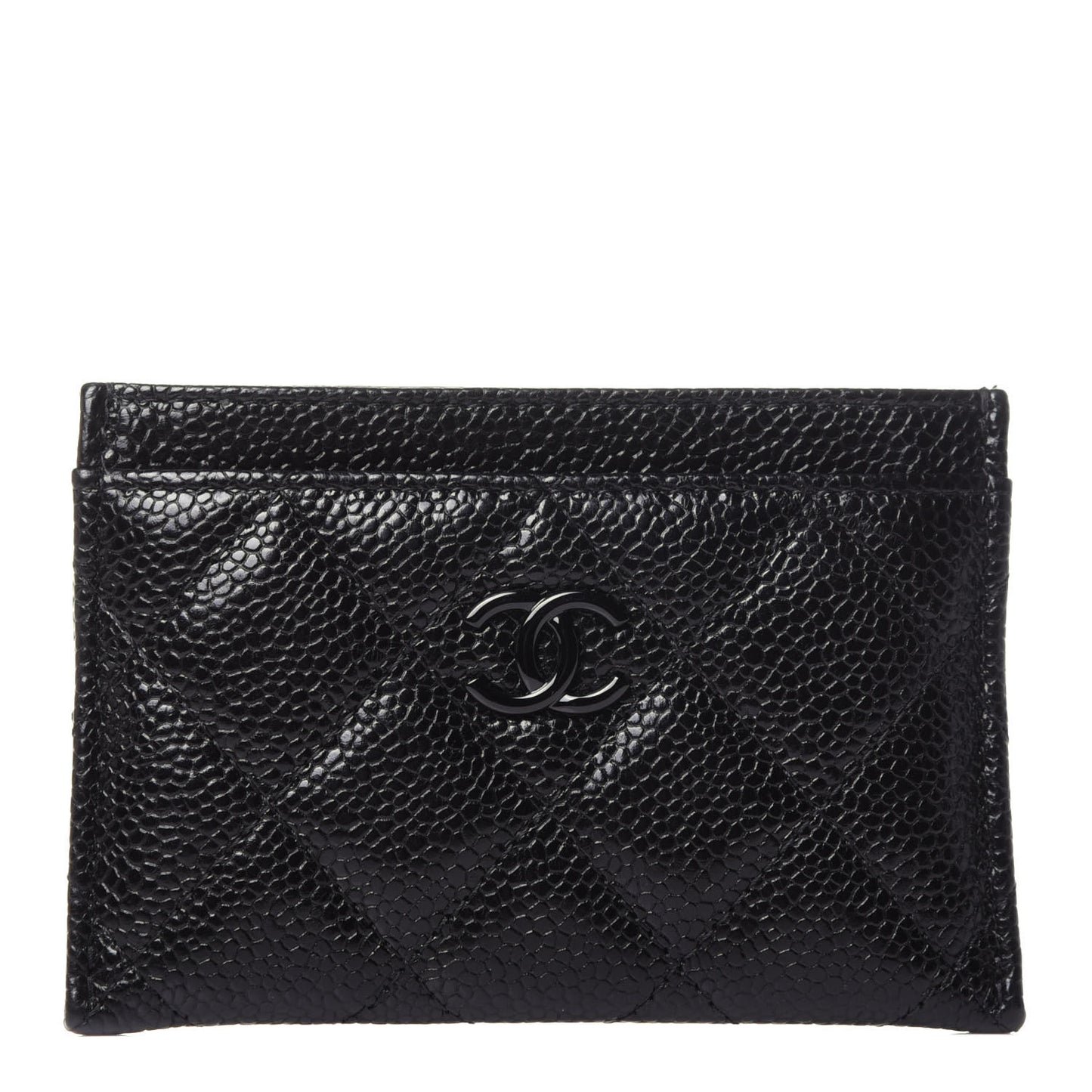 Caviar Quilted Incognito Card Holder Black