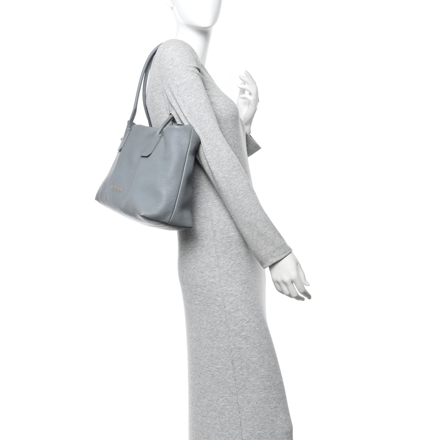 London Grainy Calfskin Medium Baynard Tote Storm Grey