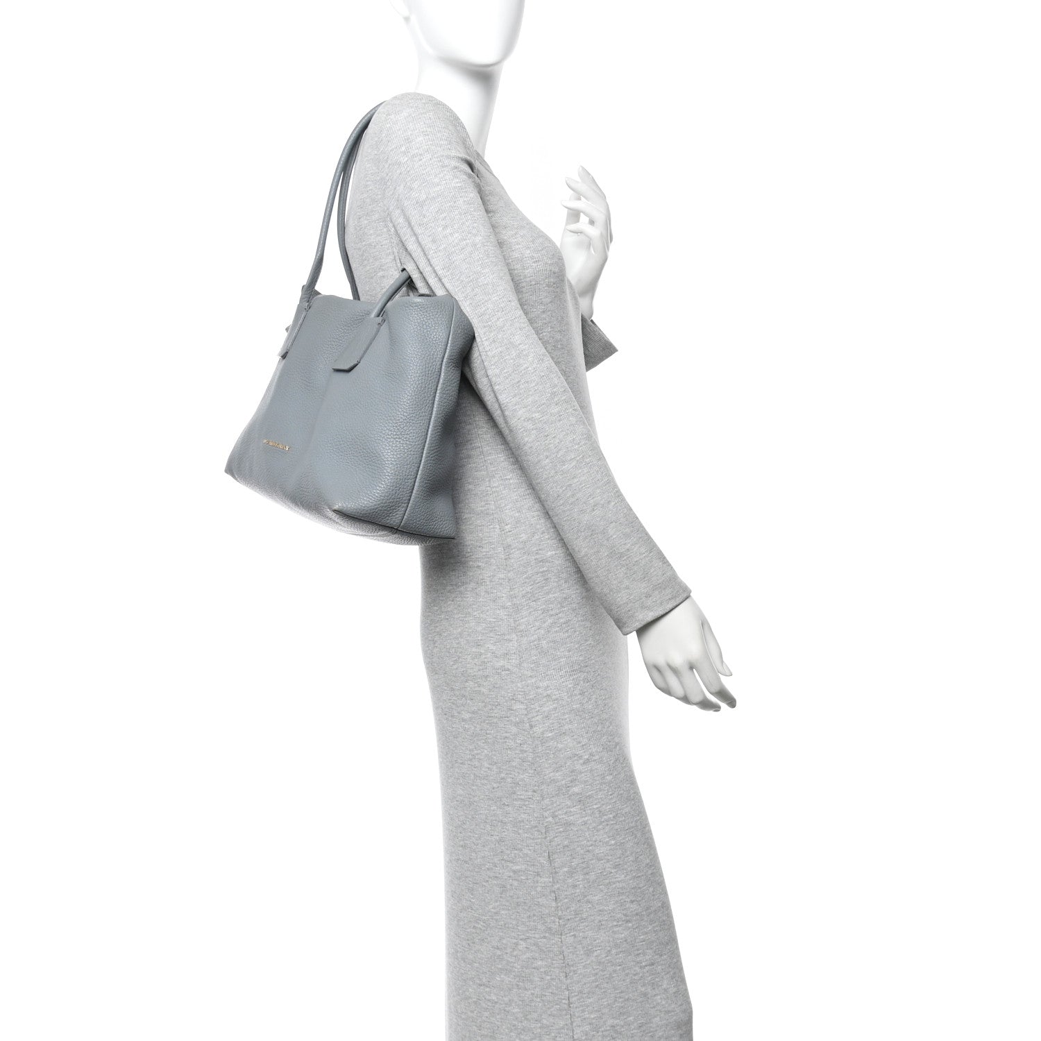 Burberry London Grainy Calfskin Medium Baynard Tote Storm Grey 2 of 14