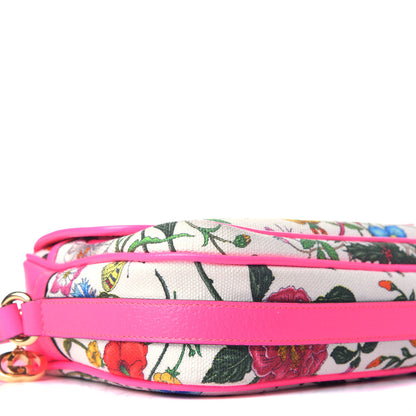 Gucci Canvas Flora Floral Shoulder Bag White Fuchsia Fluo 7 of 8