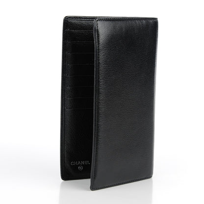 Chanel Goatskin CC Jacket Embossed Yen Wallet Black 3 of 8