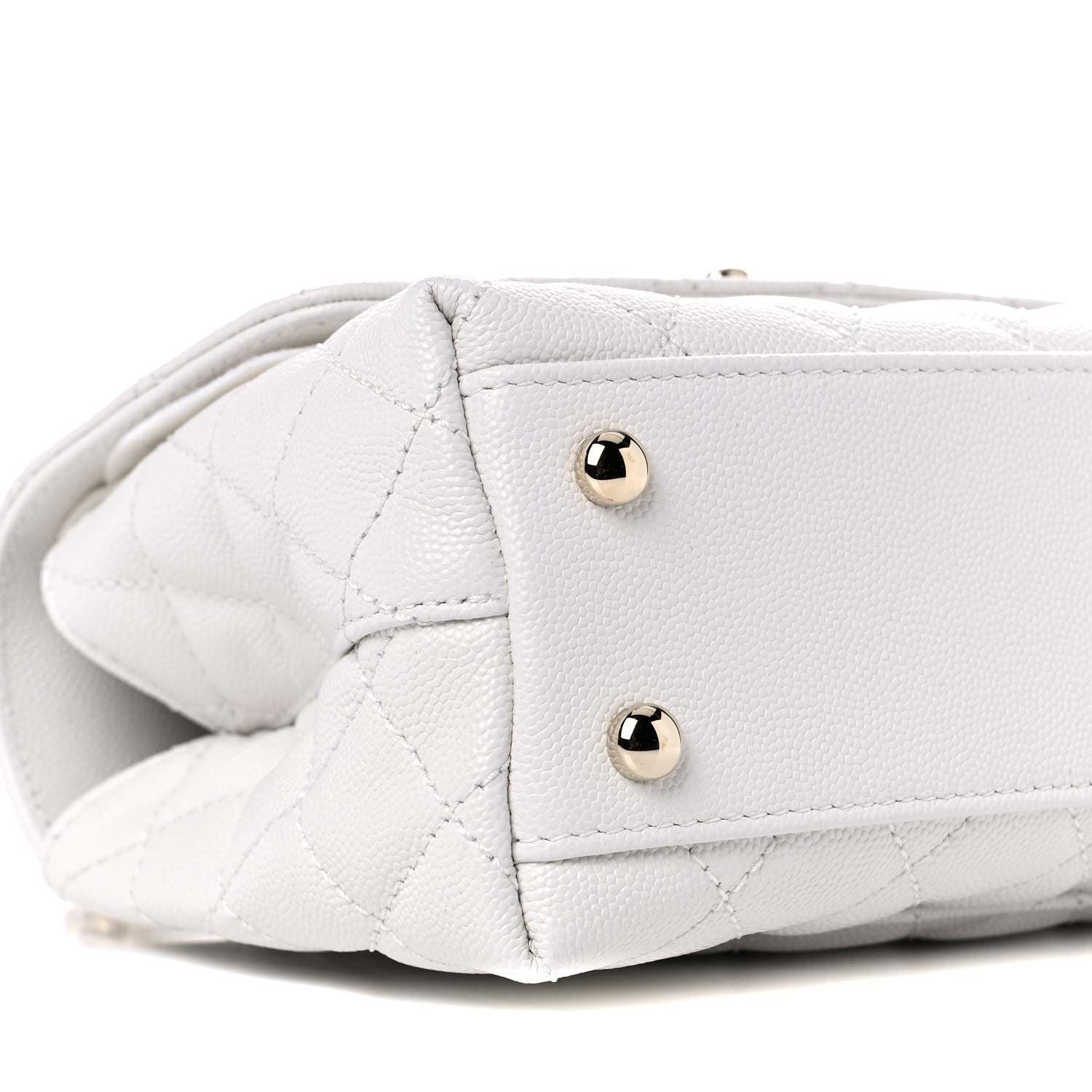 Chanel Caviar Quilted Mini Coco Handle Flap White 8 of 10