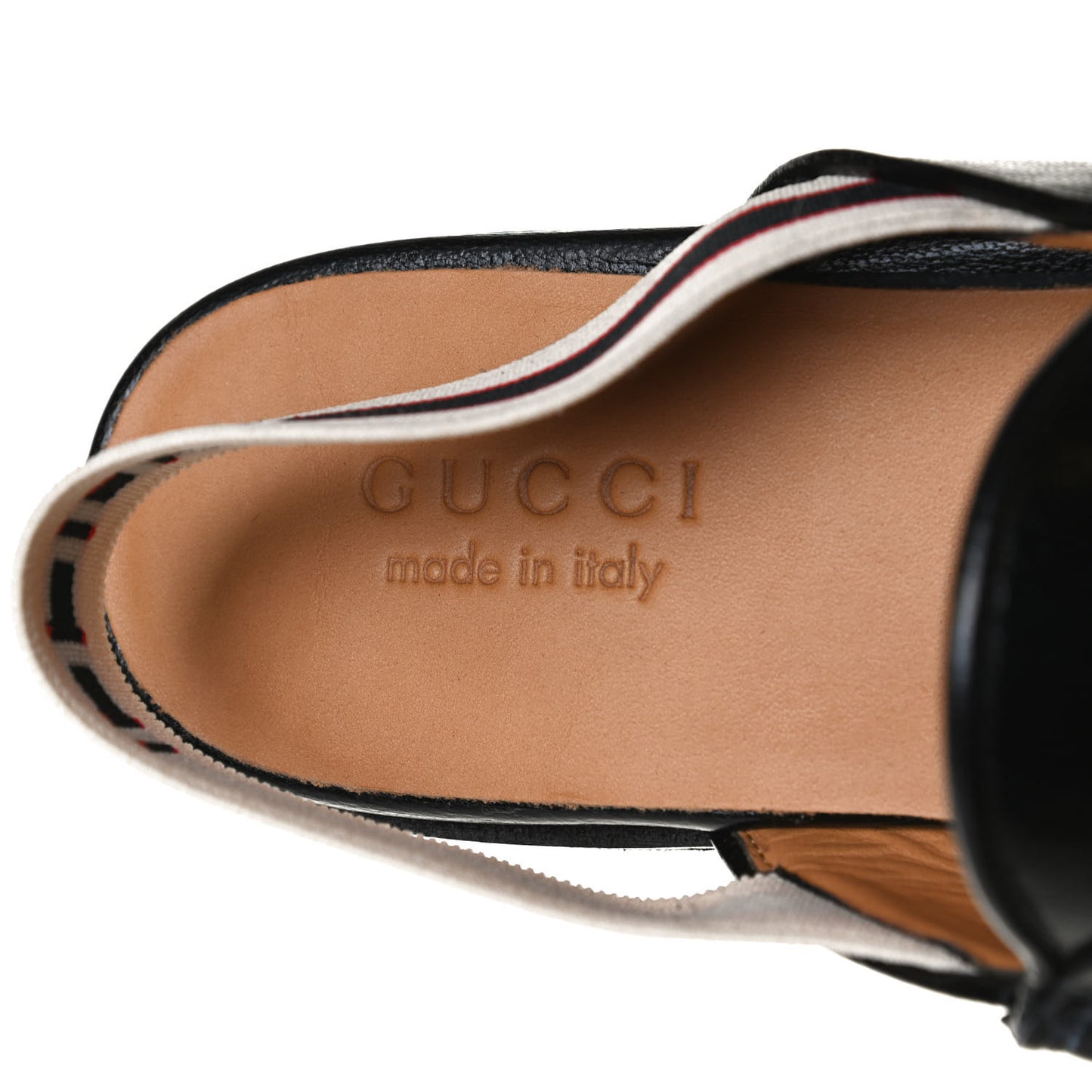Goatskin Stripe Mens Horsebit Slingback Slippers 8 Black