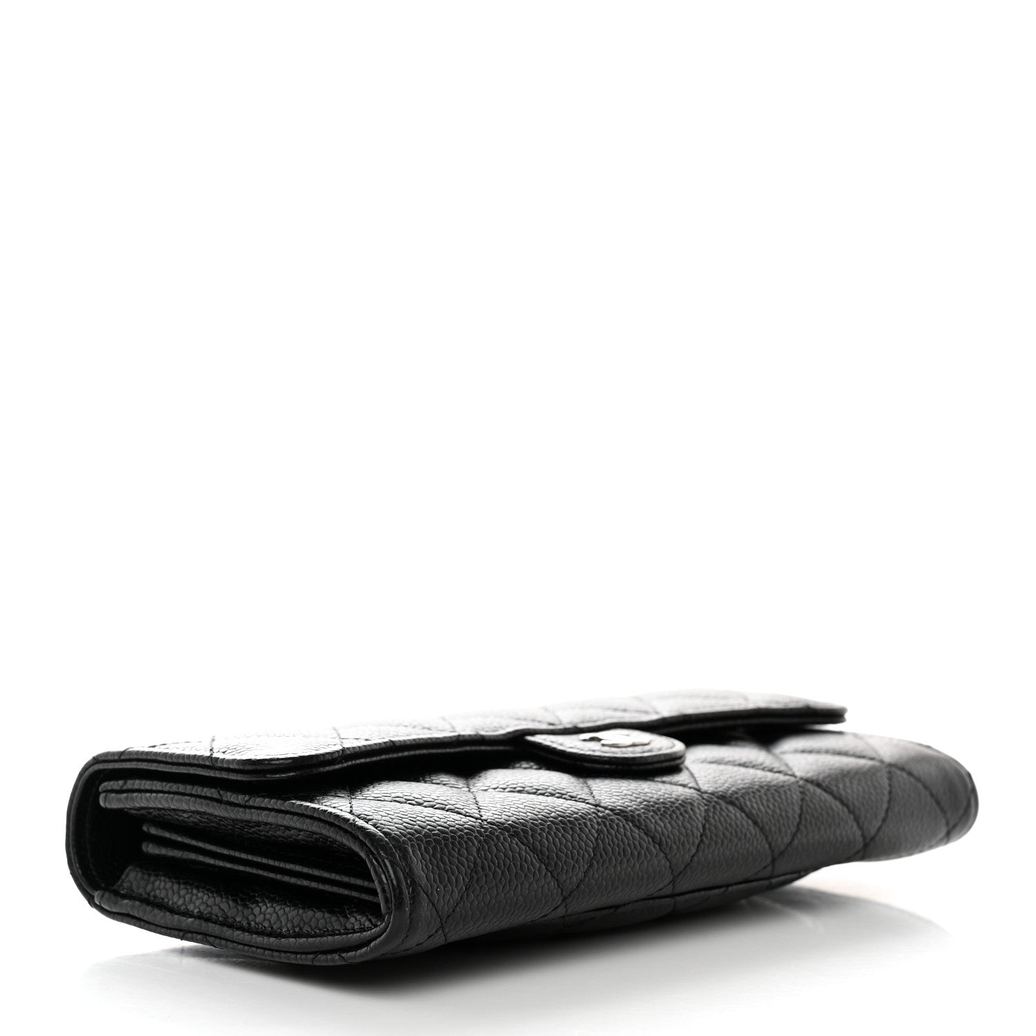 Chanel Caviar Quilted Large Gusset Flap Wallet Black 4 of 8