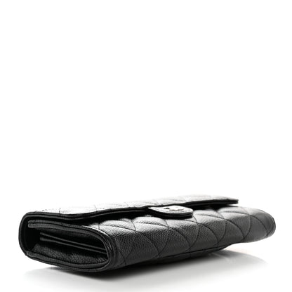 Chanel Caviar Quilted Large Gusset Flap Wallet Black 4 of 8