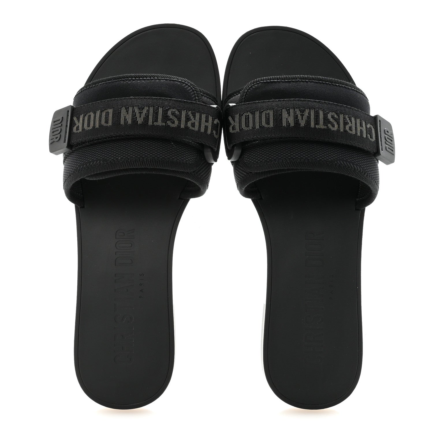 Christian Dior Technical Stretch Fabric Camouflage Dio(r)evolution Slide Sandals 37 Black Military 2 of 9