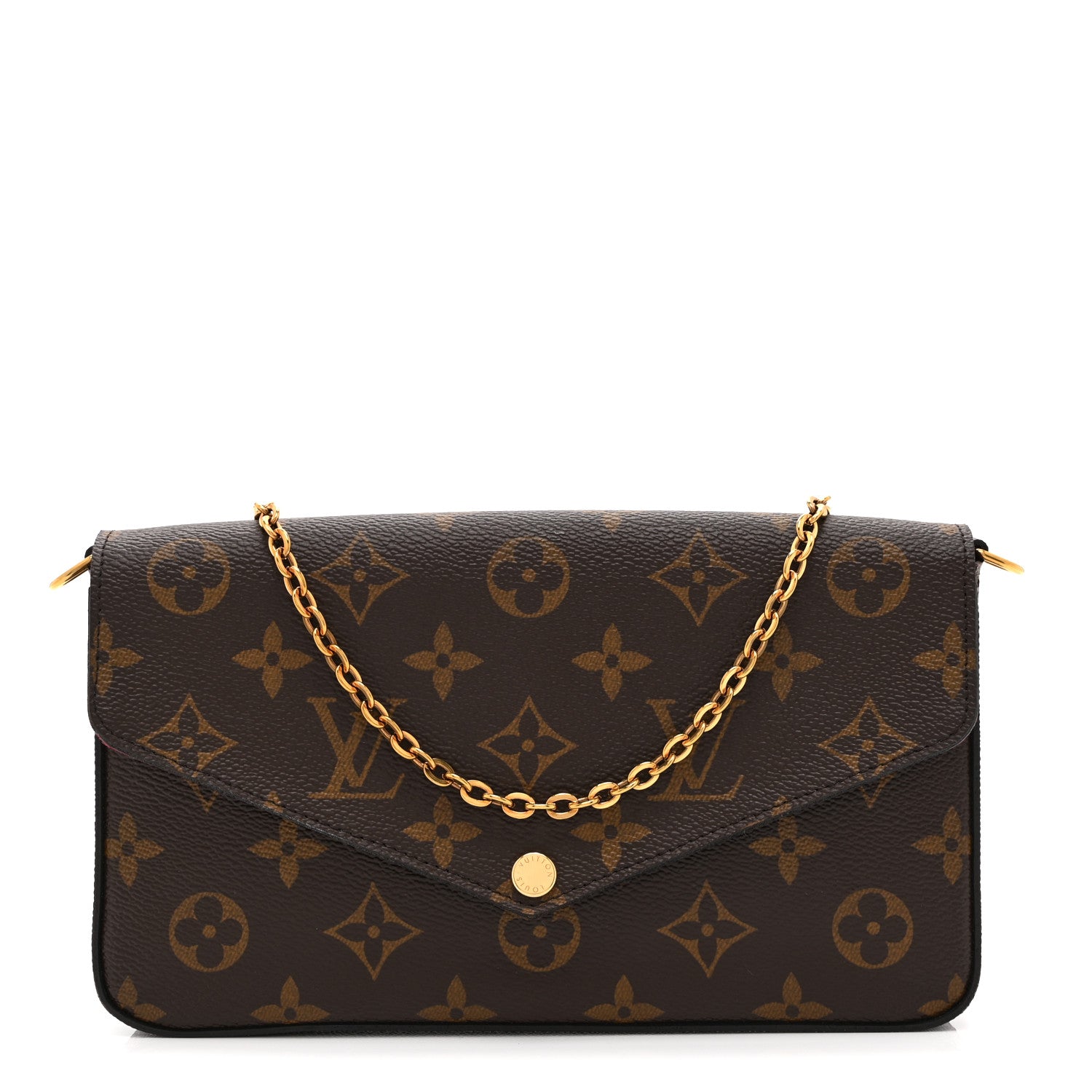 Louis Vuitton Monogram Pochette Felicie Chain Wallet Fuchsia 1 of 11