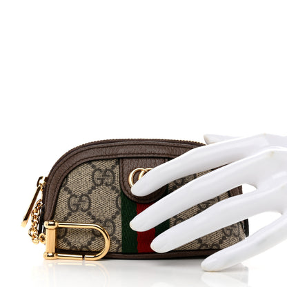 Gucci GG Supreme Monogram Web Ophidia Dome Key Pouch Beige New Acero 2 of 8