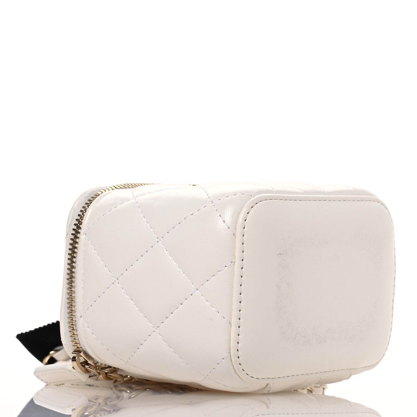 Lambskin Quilted My Chanel Lady Vanity Case With Chain White