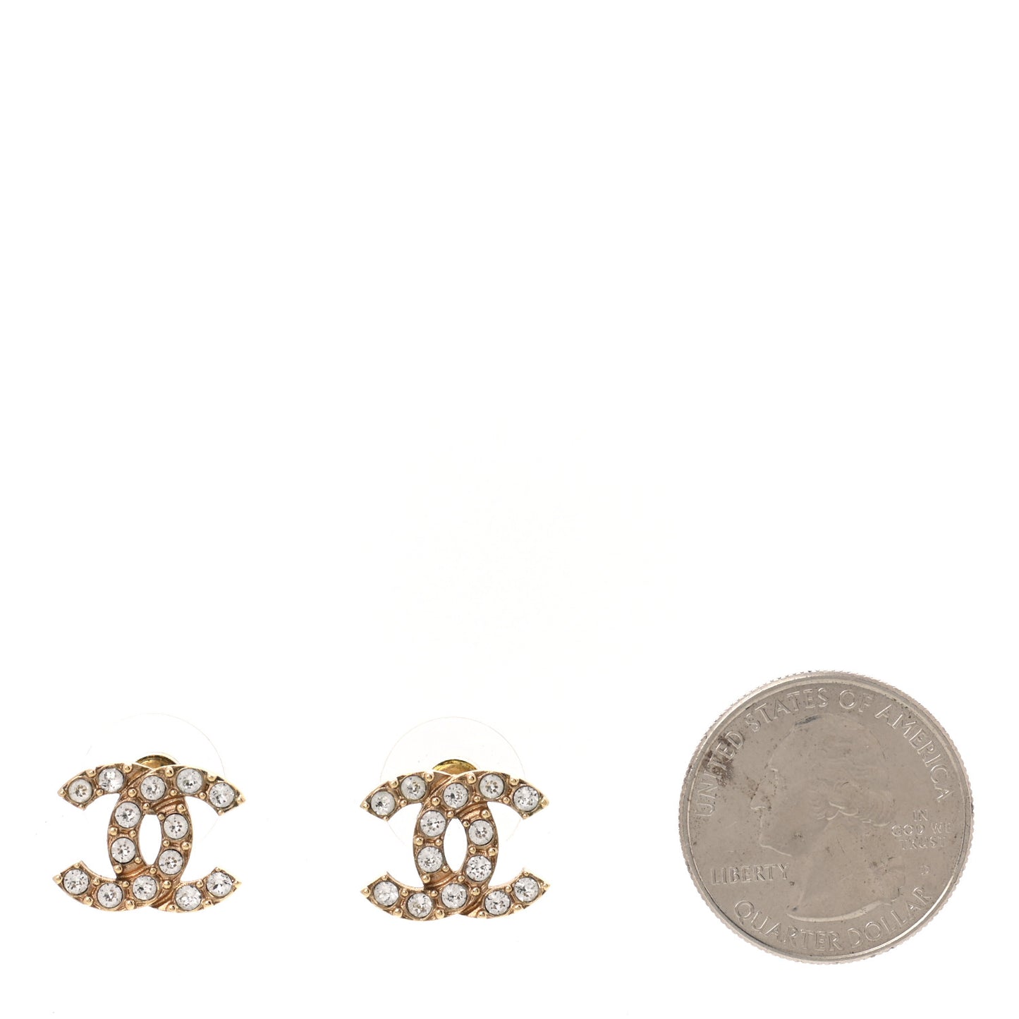 Crystal CC Earrings Gold