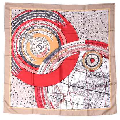 Chanel Silk Map Square Scarf CC 2 of 5