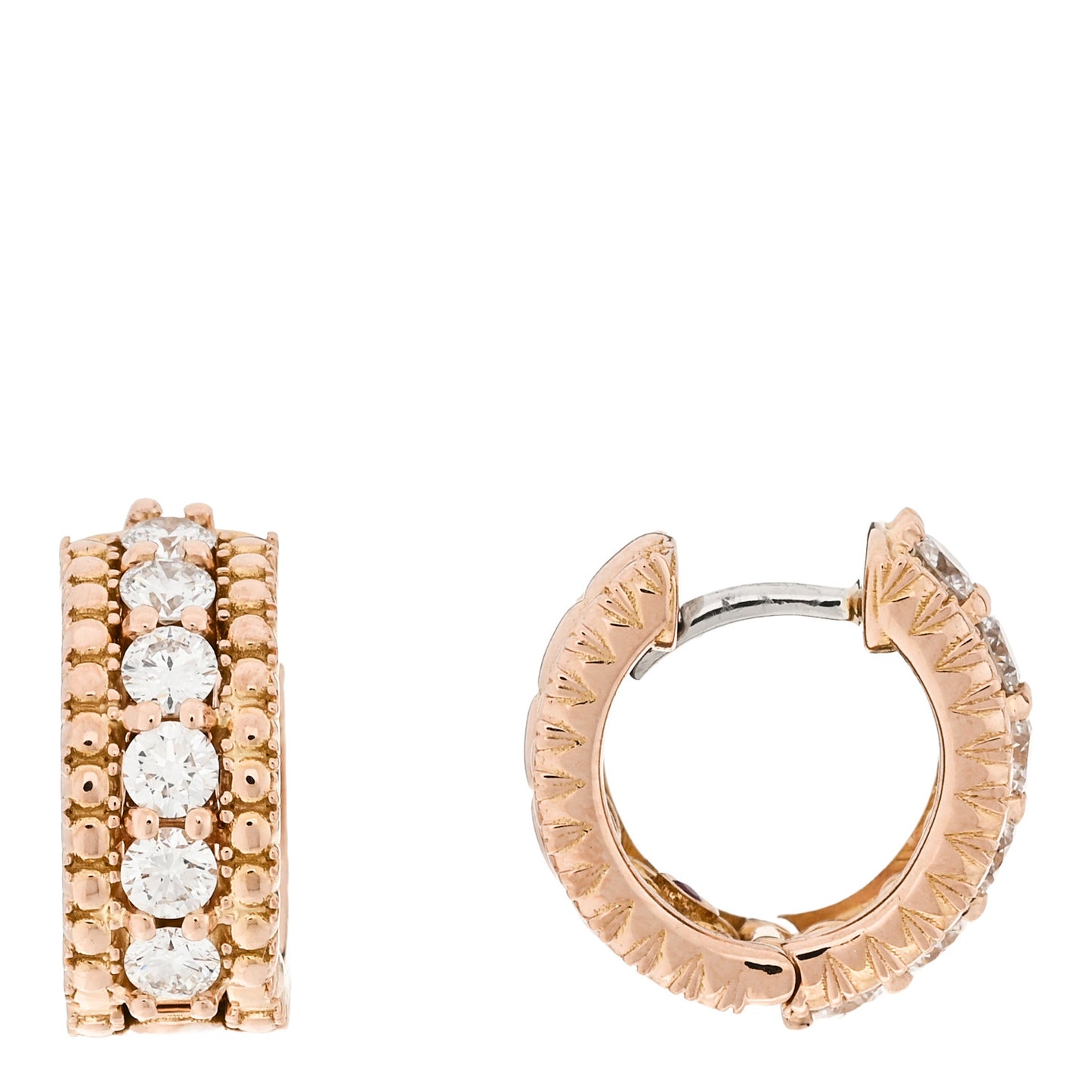 18K Rose Gold Diamond Sienna Hoop Earrings