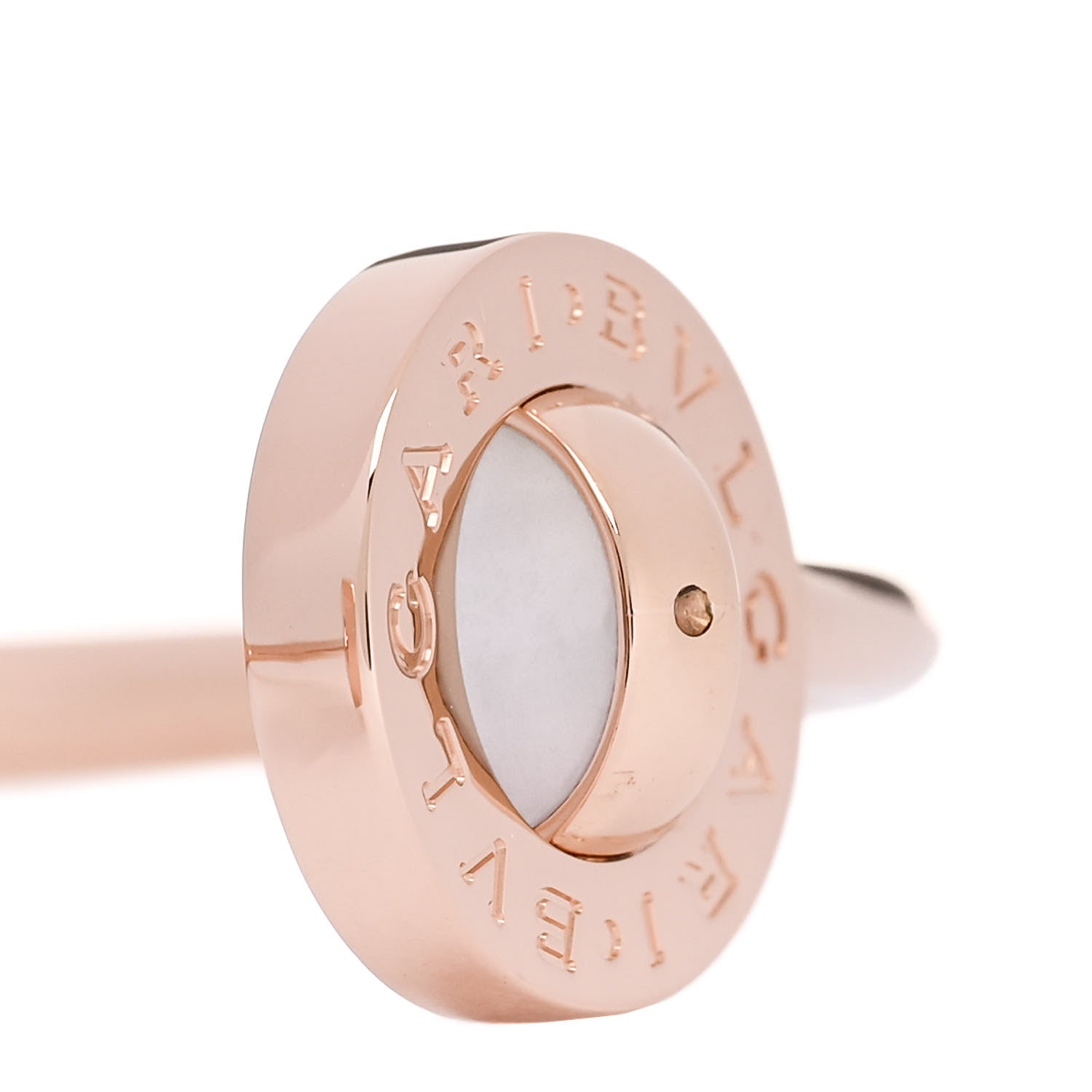 Bulgari 18K Rose Gold Mother of Pearl Carnelian BVLGARI BVLGARI Flip Cuff Bracelet M 3 of 5