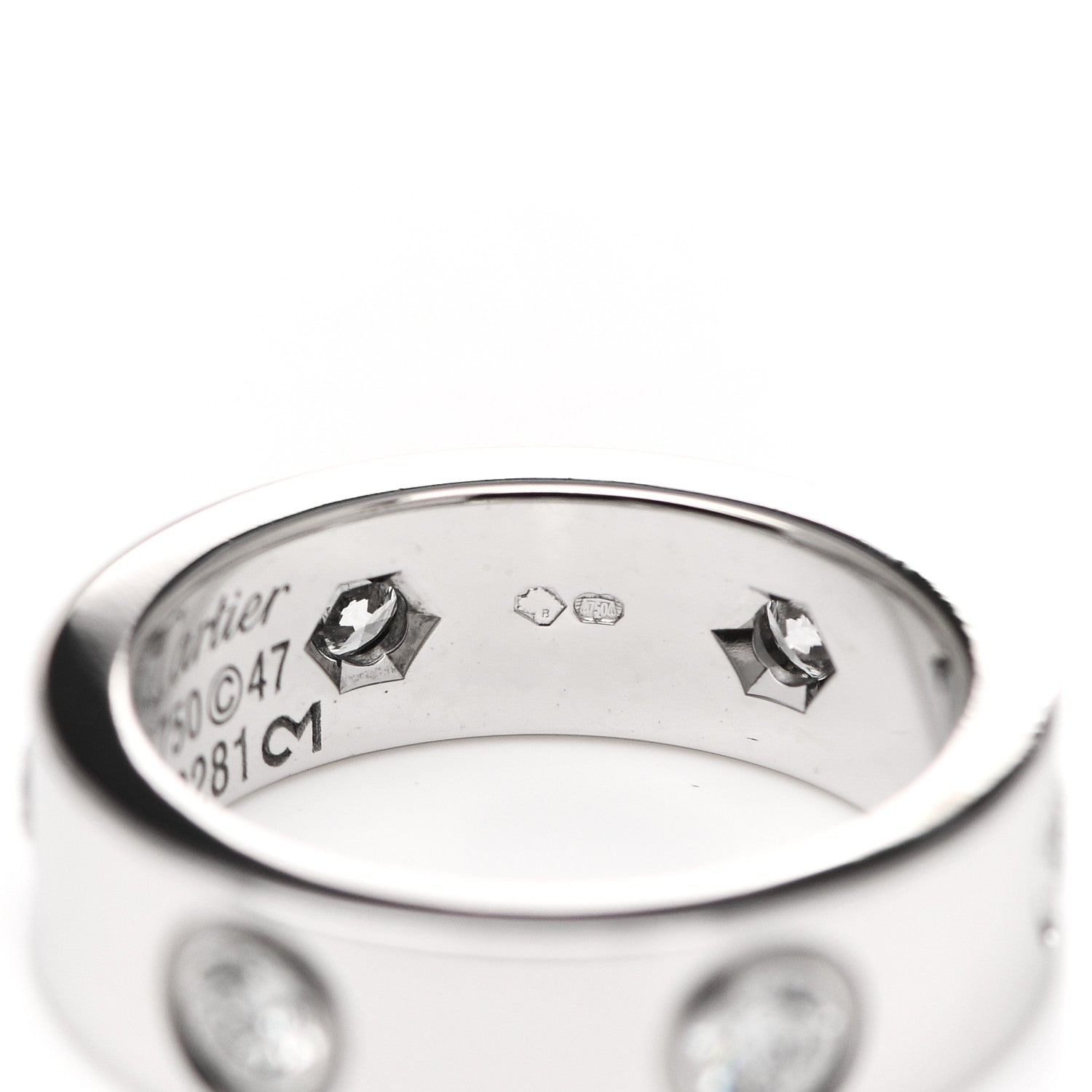 Cartier 18K White Gold 6 Diamond 5.5mm LOVE Ring 47 4 5 of 6