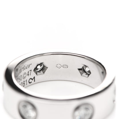 Cartier 18K White Gold 6 Diamond 5.5mm LOVE Ring 47 4 5 of 6