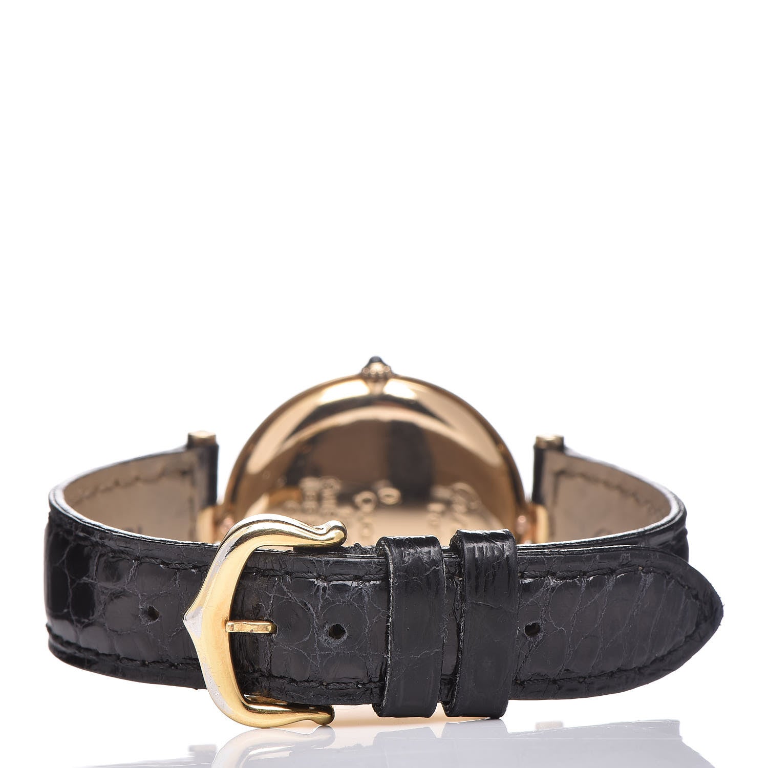 Cartier 18K Yellow Gold Alligator 30mm Vendome Quartz Watch 4 of 10