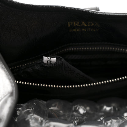 Prada Glossy Calfskin Medium Tote Bag Black 7 of 10