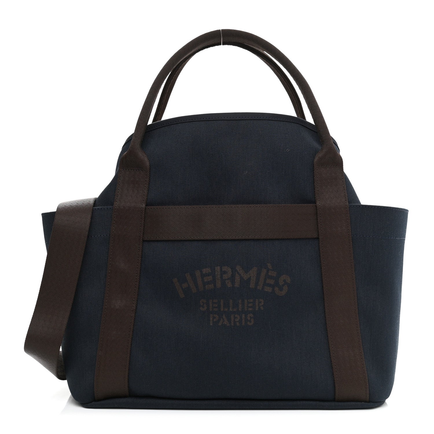 Hermes Canvas The Grooming Bag Bleu Navy Feu 3 of 15