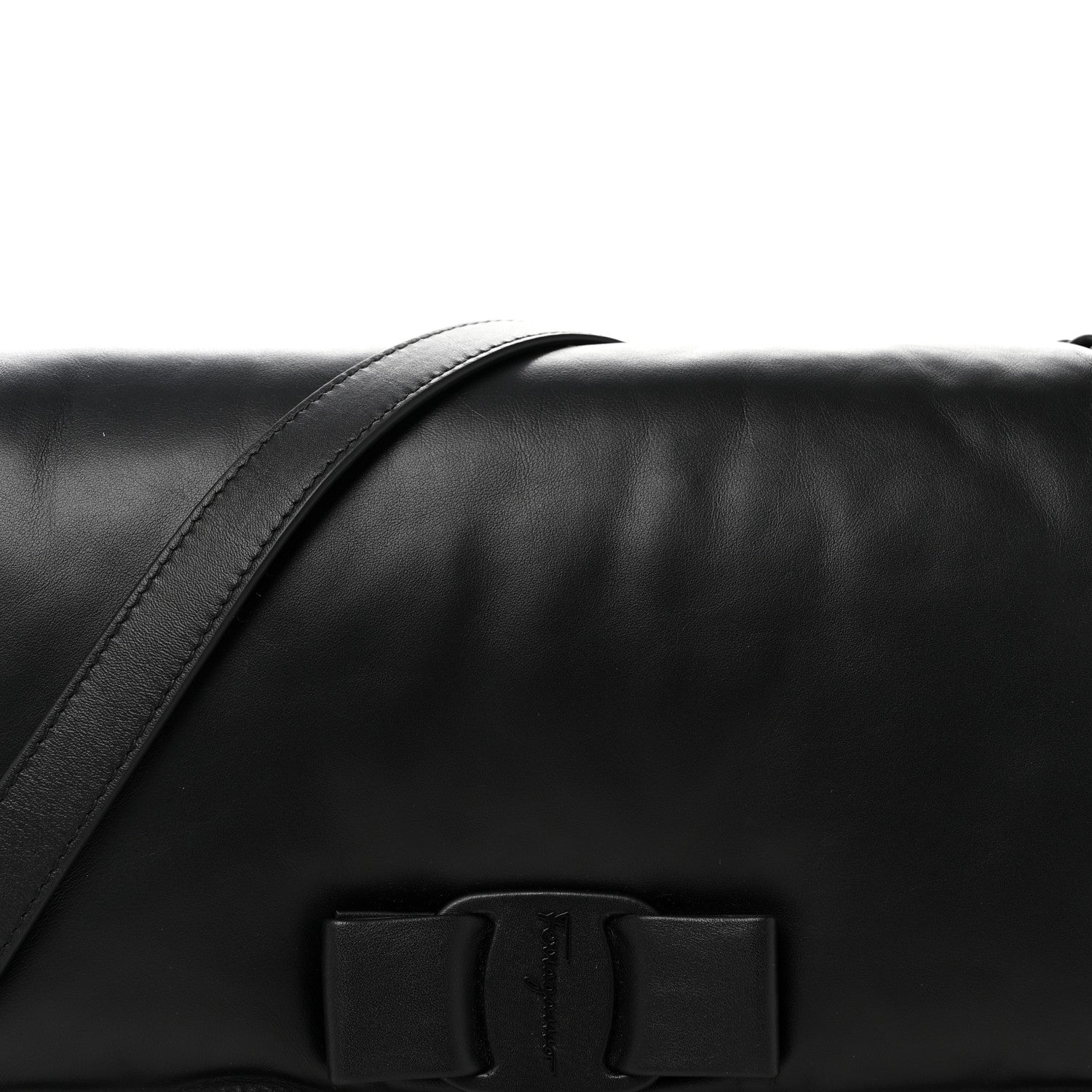 Salvatore Ferragamo Calfskin Medium Viva Bow Shoulder Bag Black 7 of 10