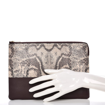 Celine Python Lambskin Solo Clutch Pouch Burgundy 2 of 8