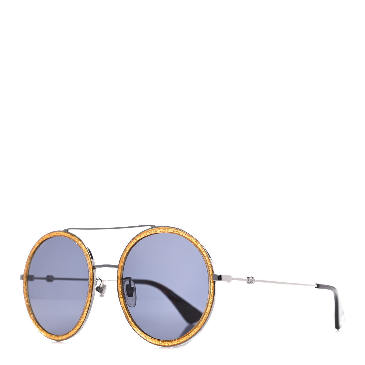 Round Frame Glitter Sunglasses GG0061S Yellow