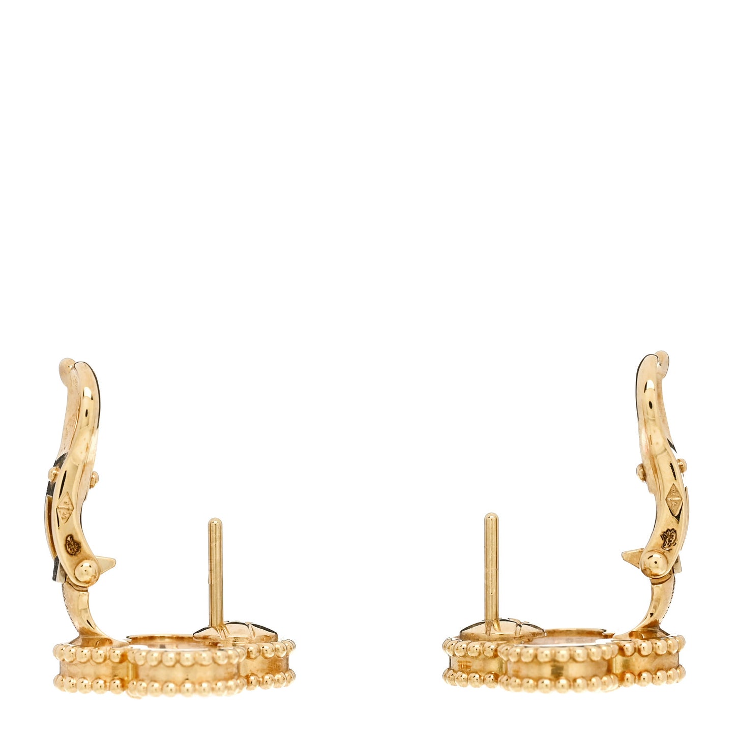 18K Yellow Gold Mother of Pearl Vintage Alhambra Earrings