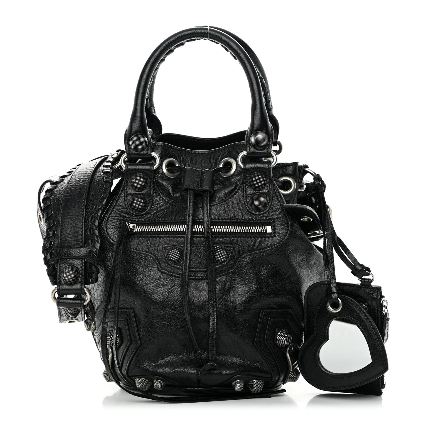 Agneau Arena Small Le Cagole Bucket Bag Black