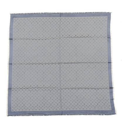 Louis Vuitton Silk Wool Monogram Denim Shawl Blue Clair 1 of 3