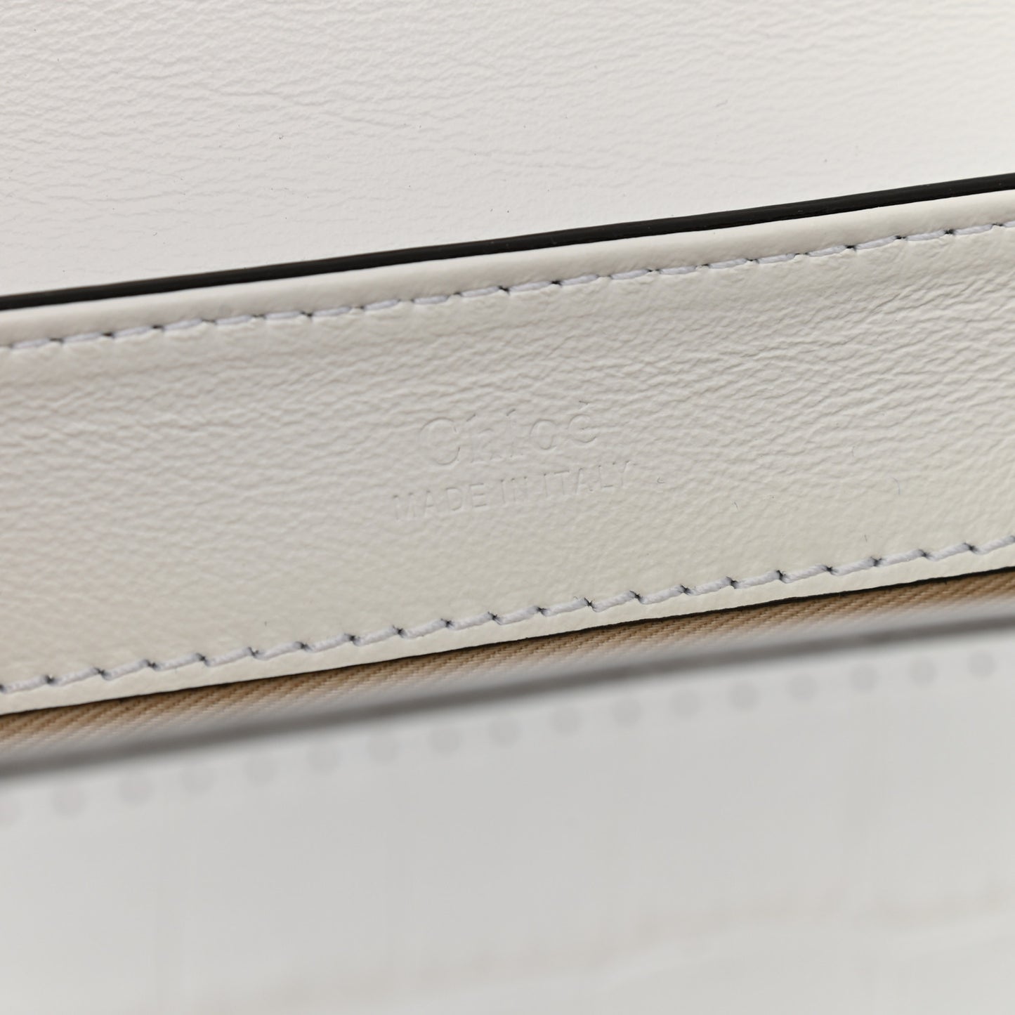 Calfskin Crocodile Embossed Small C Double Carry Brilliant White